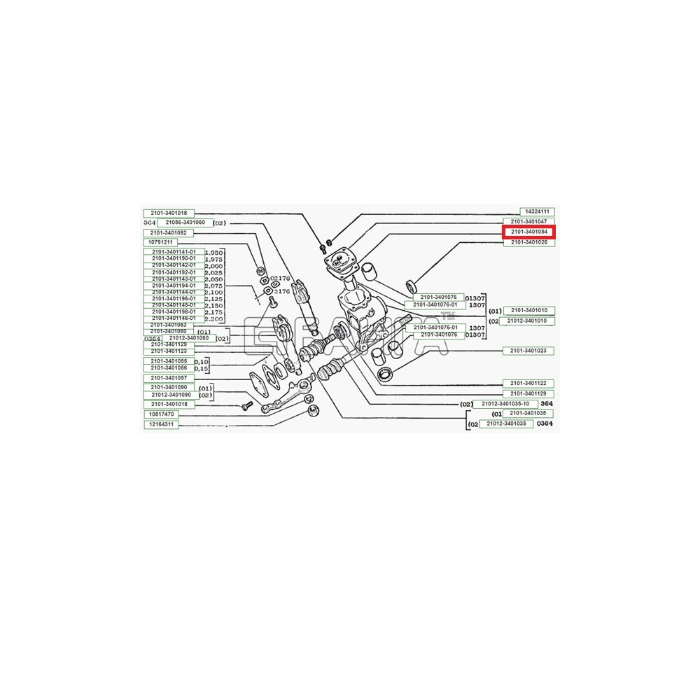 Tesnenie horného krytu mechanizmu riadenia 2101-3401054