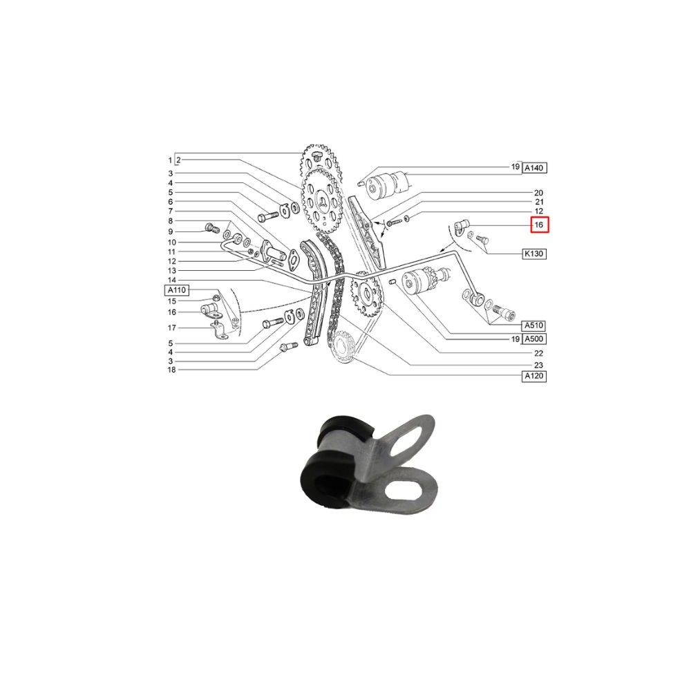 Svorka trubice hydraulického napínača 21214-1006240-30